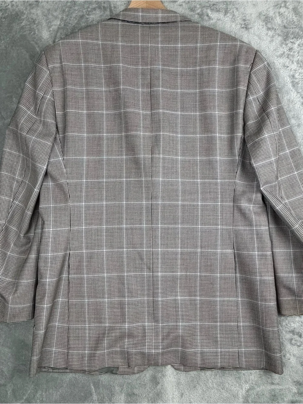 Burberry London Blazer Men 41R Gray Houndstooth Plaid Kensington Sport Coat Wool